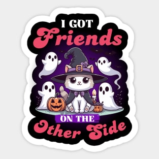 Friends on the Other Side - Cute Witch Cat Sticker